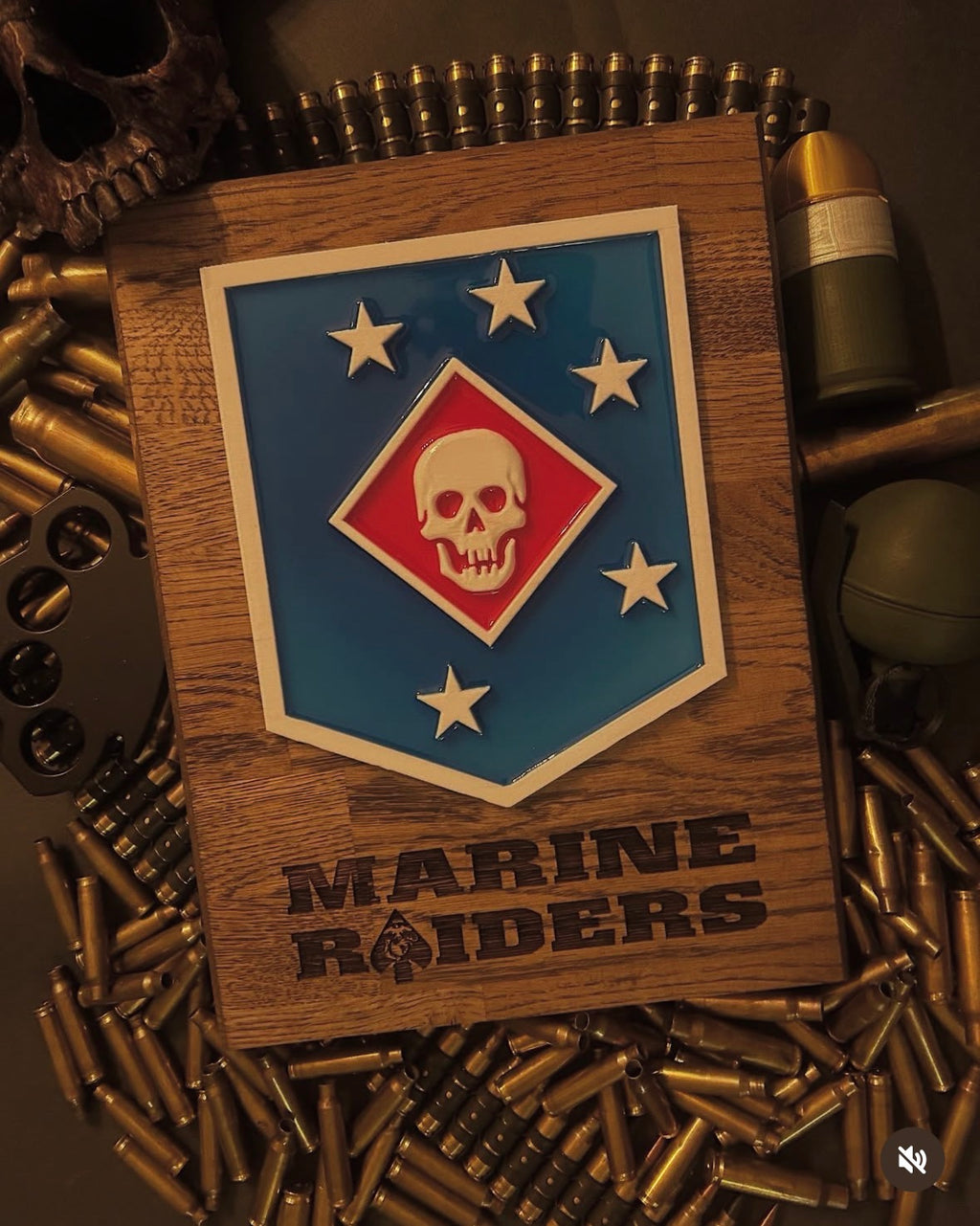 Oak plaque with custom 3d logo with epoxi
