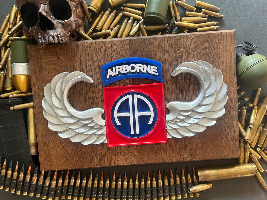 Oak plaque with custom 3d logo with epoxi