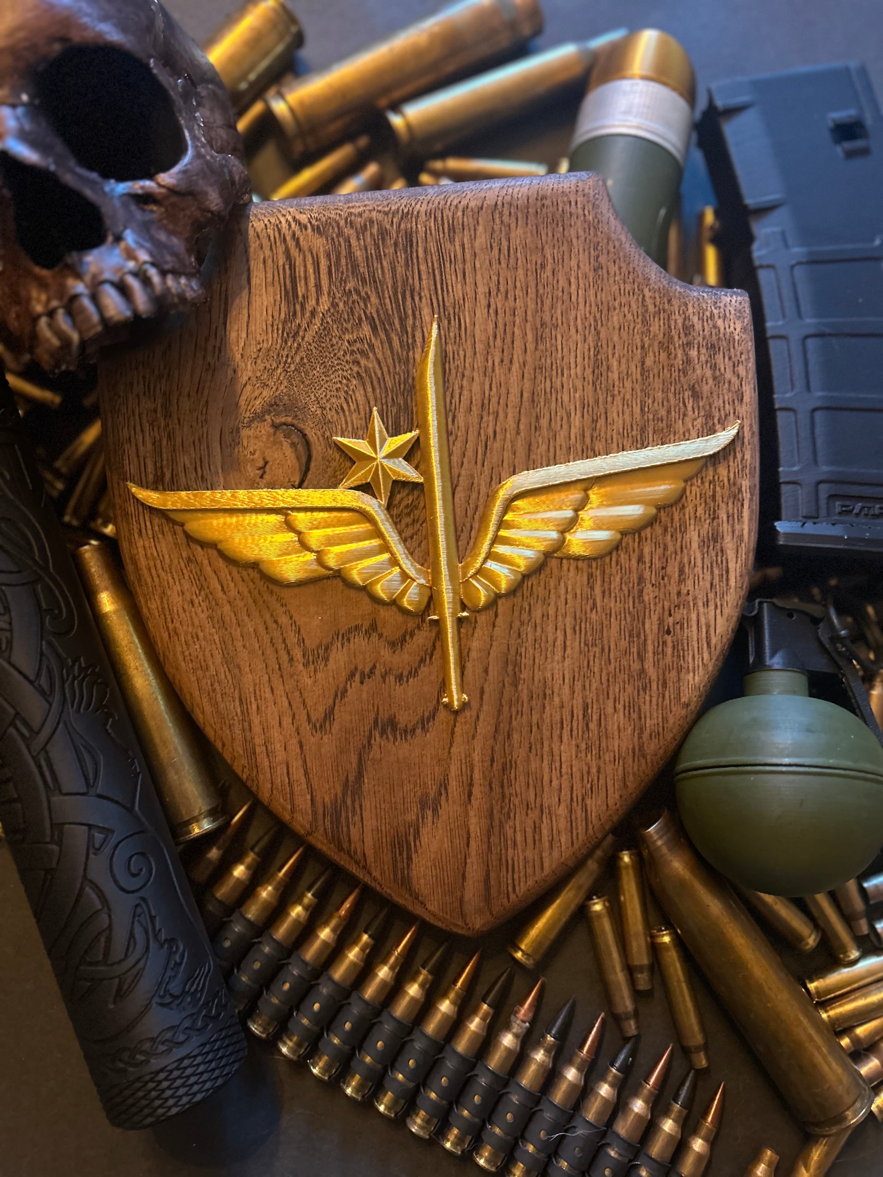 Shields with 3D logo